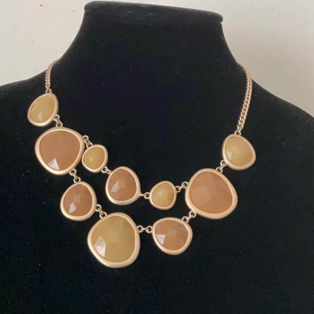 Charming Charlie Gold and Brown Modern Necklace